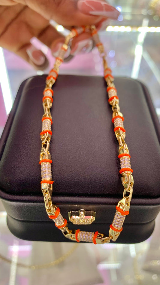 Tobillera diamond naranja